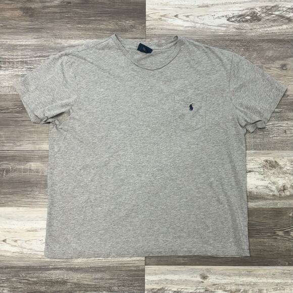 Vintage‎ 90s y2k Polo Ralph Lauren Heather Gray Mens XL Pony Logo Preppy T-Shirt - Picture 1 of 7